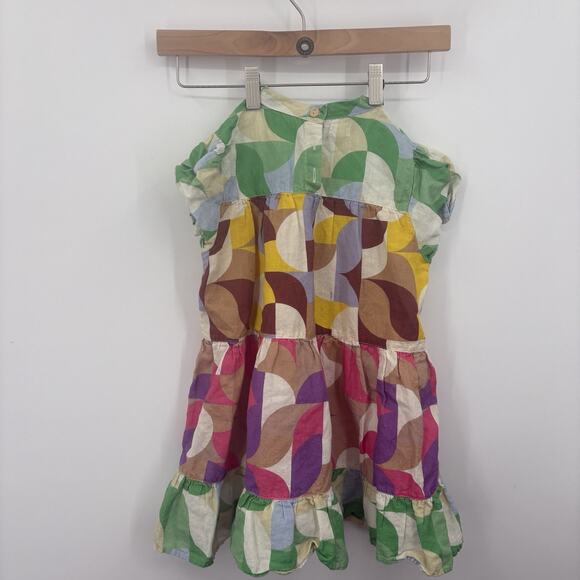 Oeuf Dress Girls 6-7 Years Cotton Linen Freesia Party Colorful Luxury Retro Tier - Picture 8 of 8